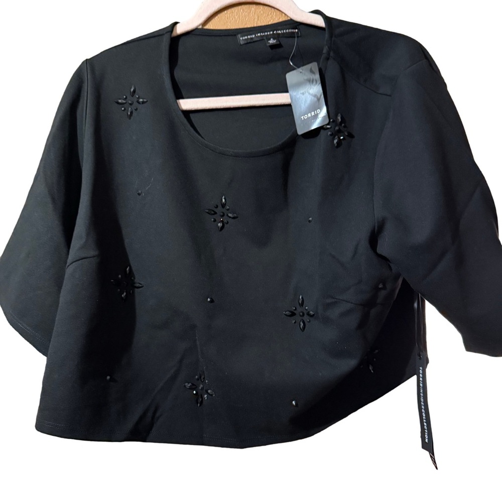 NWT Torrid Black Crop top matching Aline Swing Skirt sizes 2X /3X 🌹BC BAG 07 - Picture 2 of 7